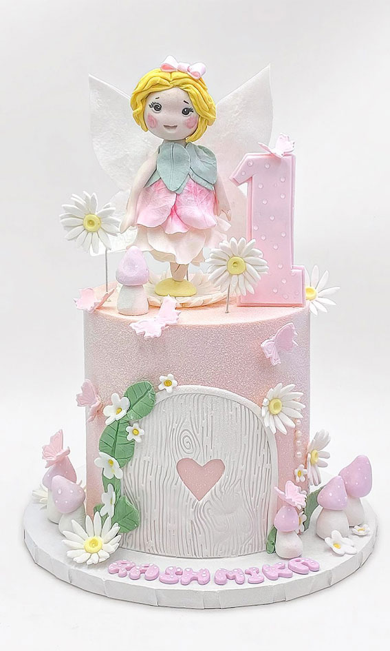 50+ Delightful 1st Birthday Cake Ideas for “Sweet Beginnings” : Cute Fairy-Themed Cake