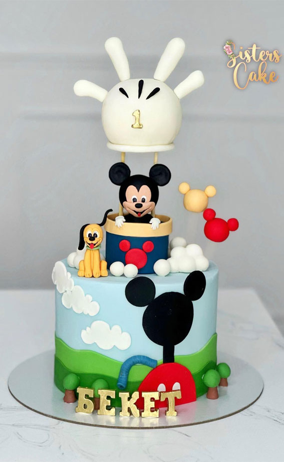 50+ Delightful 1st Birthday Cake Ideas for “Sweet Beginnings” : Mickey Mouse Cake