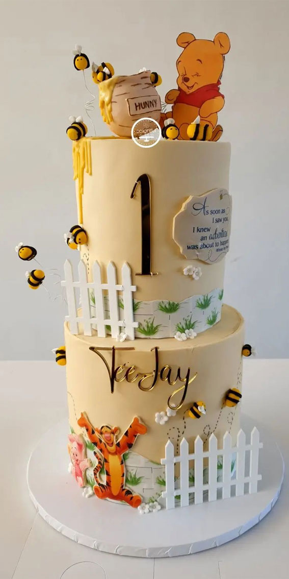 50+ Delightful 1st Birthday Cake Ideas for “Sweet Beginnings” : Winnie & A Pot of Honey