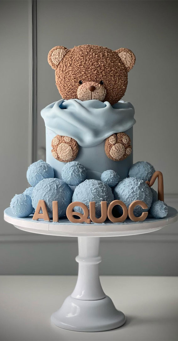 cozy teddy bear first birthday cake, birthday cake, first birthday cake, first birthday cake ideas, first birthday cake, 1st birthday cake, cute first birthday cake
