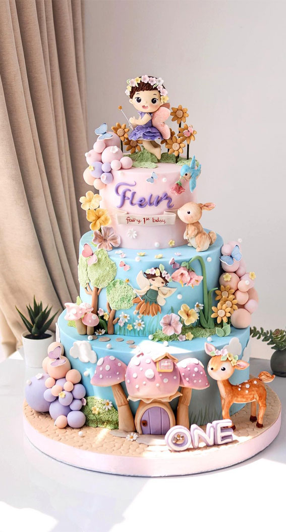 fairy land first birthday cake, birthday cake, first birthday cake, first birthday cake ideas, first birthday cake, 1st birthday cake, cute first birthday cake