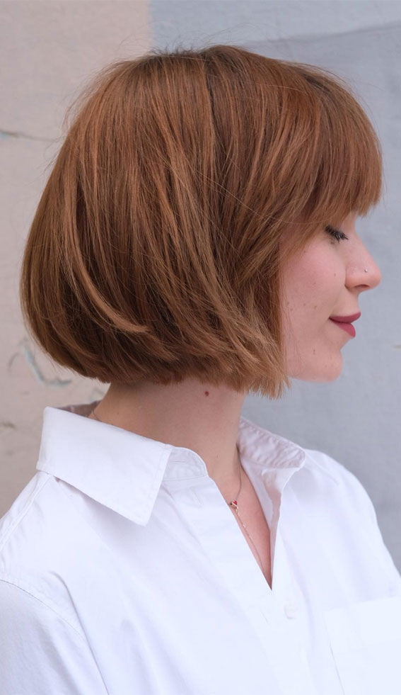 Sassy Short Hairstyles for Modern Elegance : Sassy Bob with Fringe