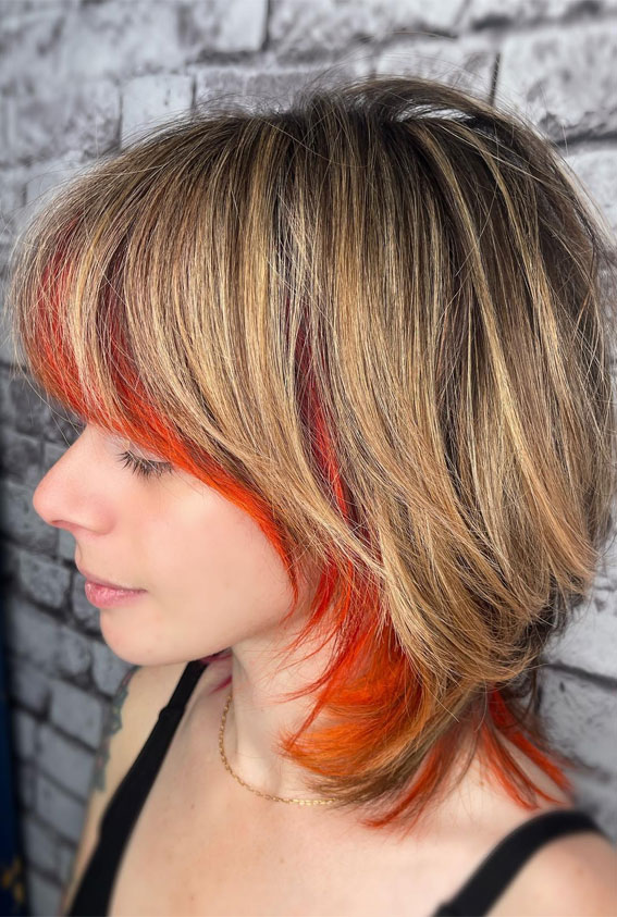 Sassy Short Hairstyles for Modern Elegance : Peek-a-boo Orange Bixie