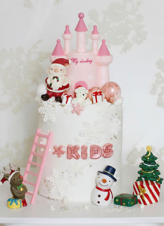 Festive Cake Ideas for Winter Wonderland Delights : Enchanting Snowflake Castle Cake