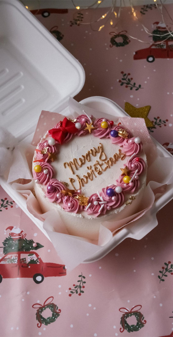Festive Cake Ideas for Winter Wonderland Delights : Pastel Elegant Cake