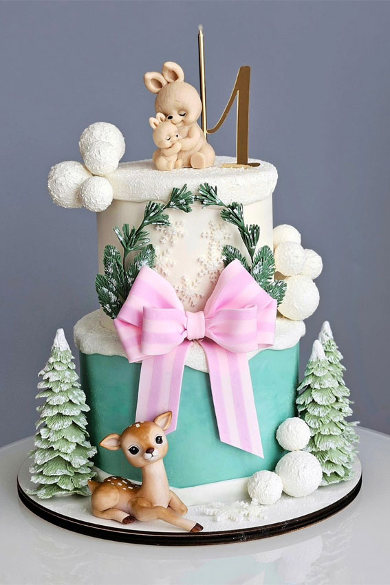 Festive Cake Ideas for Winter Wonderland Delights : A Bear-y Merry 1st Birthday Cake