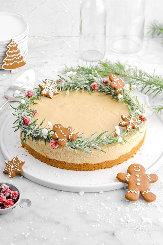 Festive Cake Ideas for Winter Wonderland Delights : No Bake Gingerbread Cheesecake