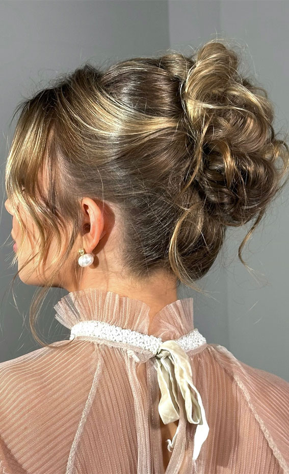 40 Timeless and Elegant Updo Hairstyles : Messy French Twist