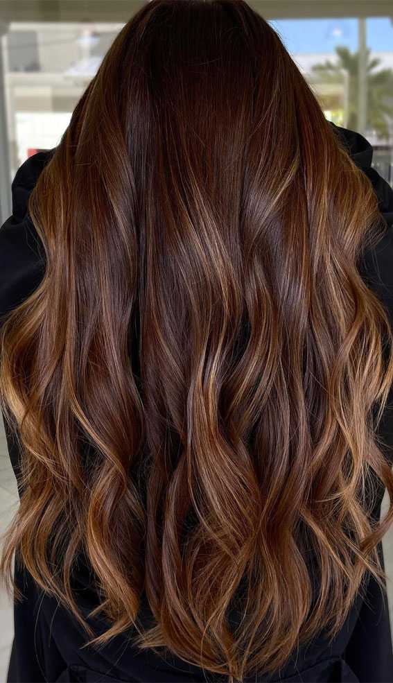 Winter Enchantment Hair Colours To Embrace The Season : Warm Chocolaty Dimensional Brunette