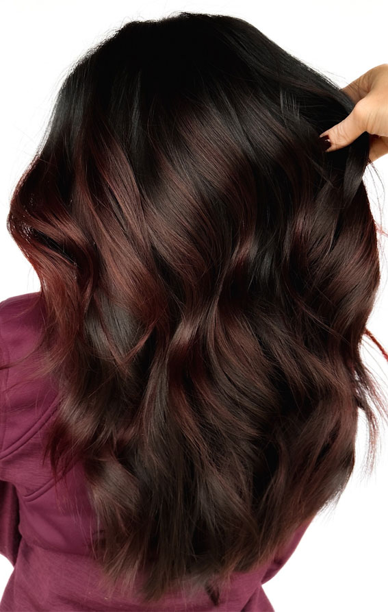 Winter Enchantment Hair Colours To Embrace The Season : Mulberry Wine Hair Colour