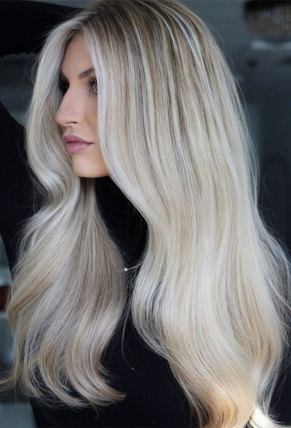 Winter Enchantment Hair Colours To Embrace The Season : White Winter Blonde Hair