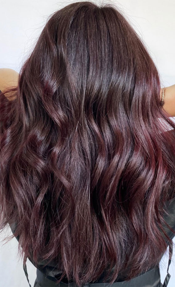 20 Tempting Cherry Cola Hair Colour Ideas : Glossy Cherry Burgundy Balayage