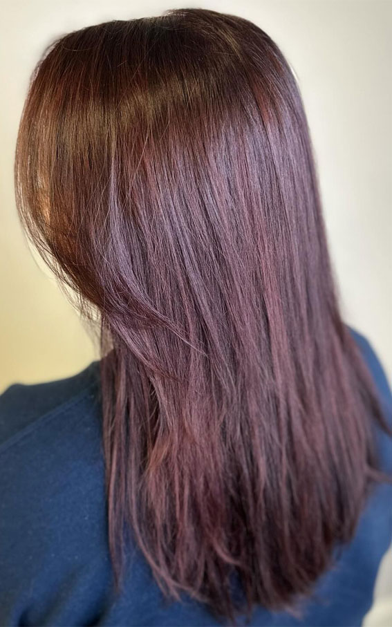 20 Tempting Cherry Cola Hair Colour Ideas : Dimensional Cherry Cola Look with Subtle Highlights