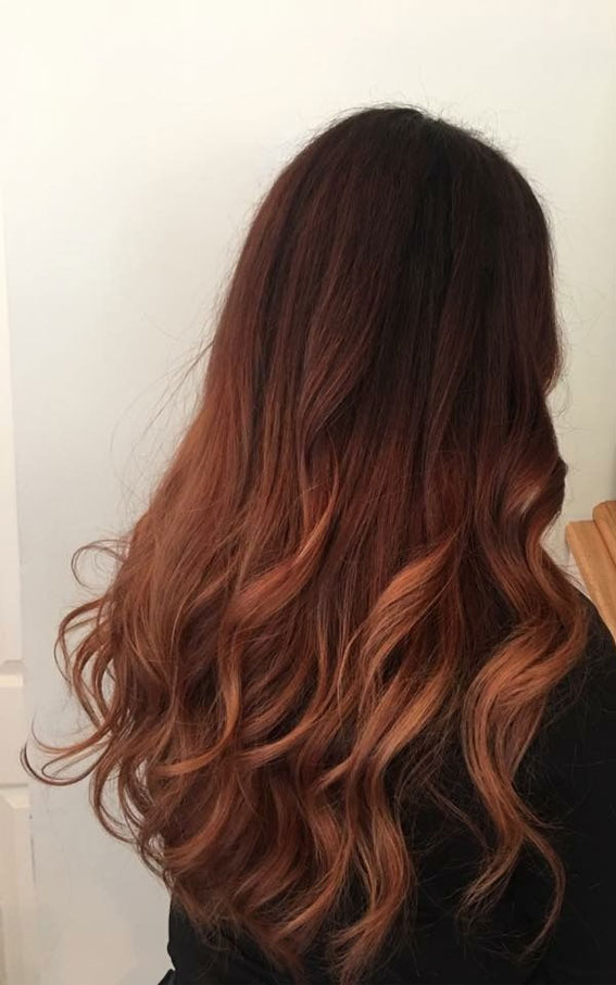 Winter Enchantment Hair Colours To Embrace The Season : Chestnut Copper Balayage