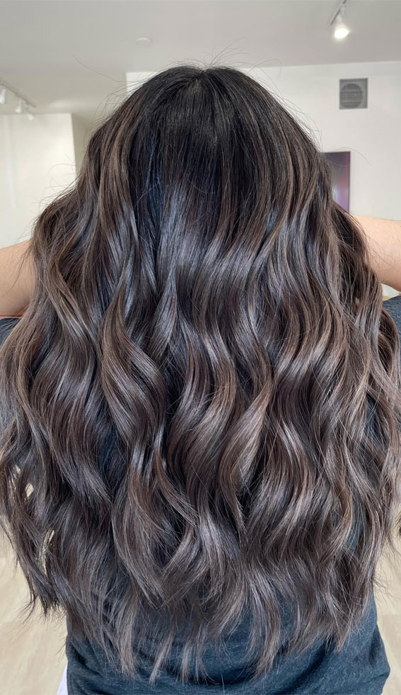 Spring-Inspired Hair Colour Ideas to Freshen Your Look : Rooty Mocha Ash Baby Highlights