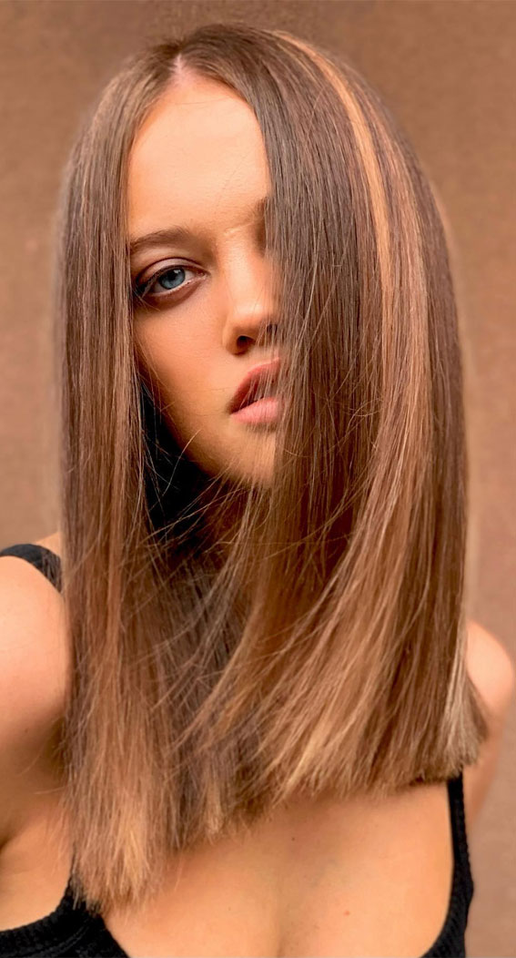 Spring-Inspired Hair Colour Ideas to Freshen Your Look : Soft Elegant Blushed Brunette
