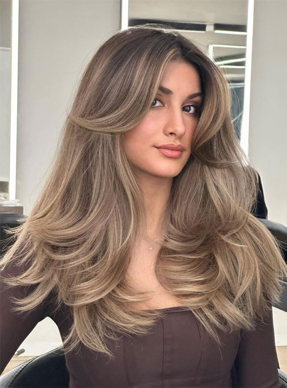 Spring-Inspired Hair Colour Ideas to Freshen Your Look : Sandy Beige Long Layers