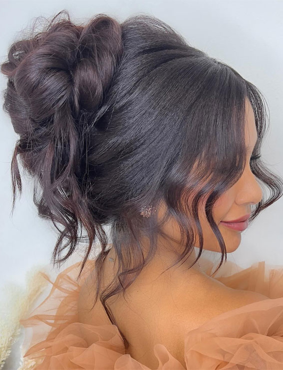 25 Stunning Hairdo Ideas for Every Special Occasion : Brunette Glam Messy Upstyle