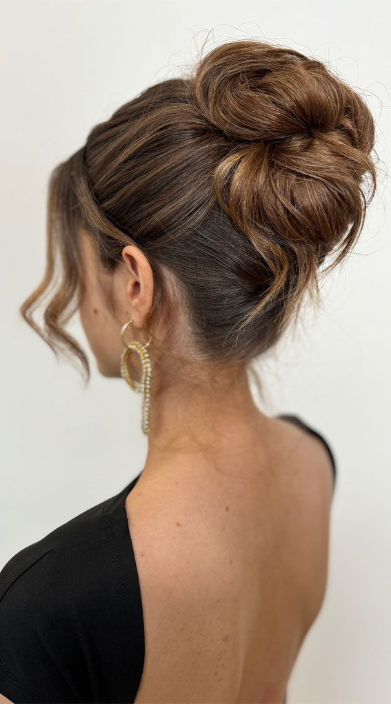 25 Stunning Hairdo Ideas for Every Special Occasion : Trendy Textured Top Bun