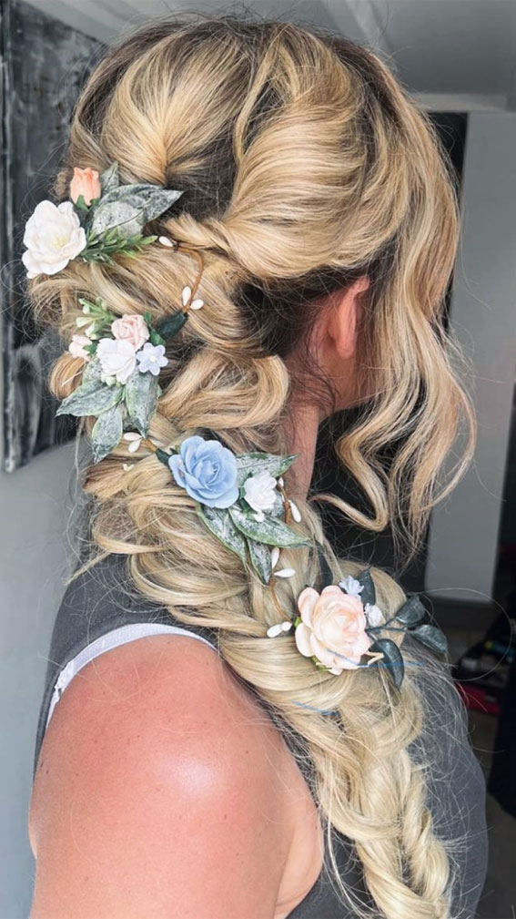 25 Stunning Hairdo Ideas for Every Special Occasion : Dreamy Boho Braid with Flowers