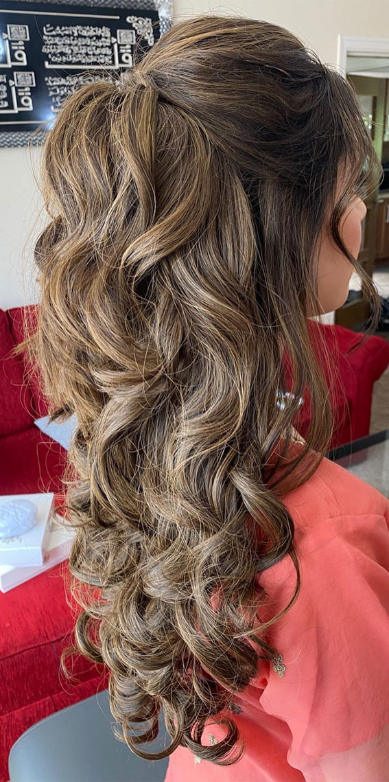 Prom Hairstyles for a Night to Remember : Partial Half Up Hollywood Waves