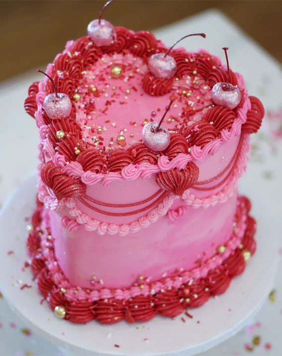 Sweetheart Valentine’s Cake Ideas Love in Every Layer : Countdown in Pink