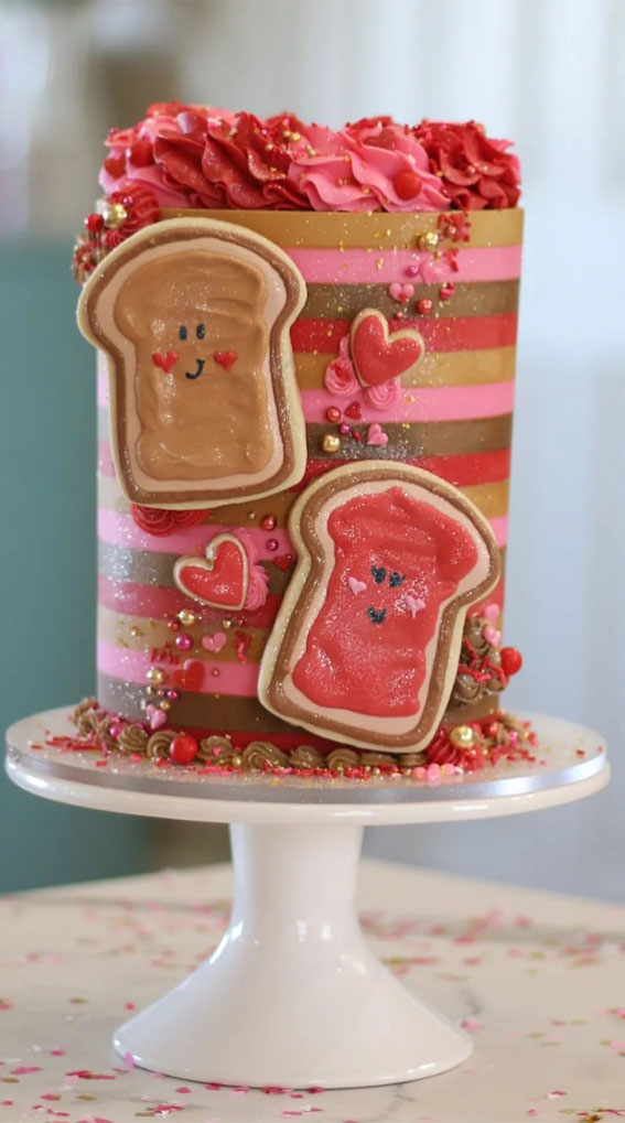 Sweetheart Valentine’s Cake Ideas Love in Every Layer : Pink and Gold Symphony