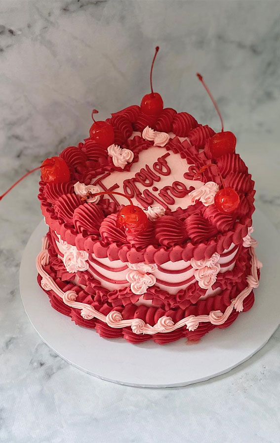 Sweetheart Valentine’s Cake Ideas Love in Every Layer : Pink Eternal Love