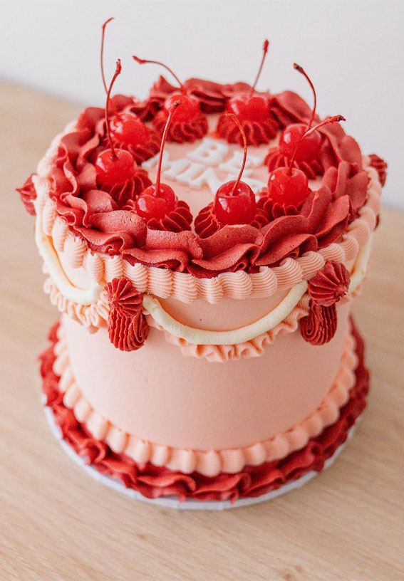 Sweetheart Valentine’s Cake Ideas Love in Every Layer : Peachy Elegance