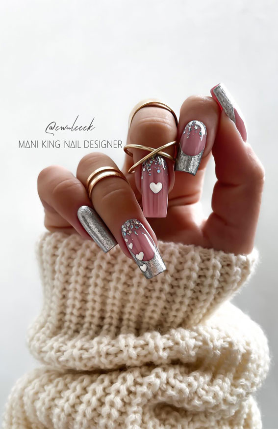 Captivating Valentine’s Day Nail Designs : Glam Valentines Nails