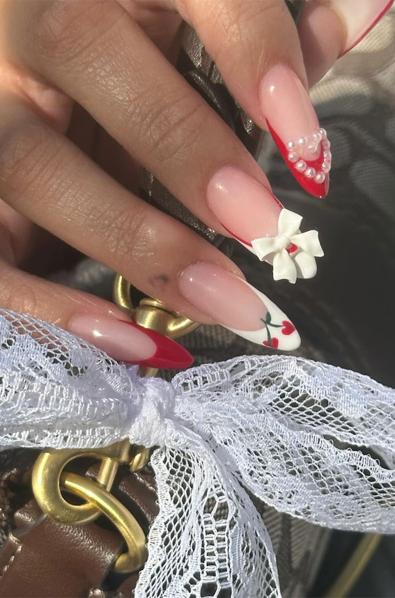 Captivating Valentine’s Day Nail Designs : Mix n Match French Manis