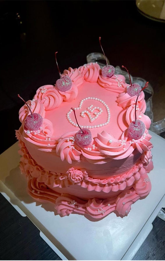 30 Celebrate Cake Ideas for Every Occasion : Pink Cake for 25th Birthday