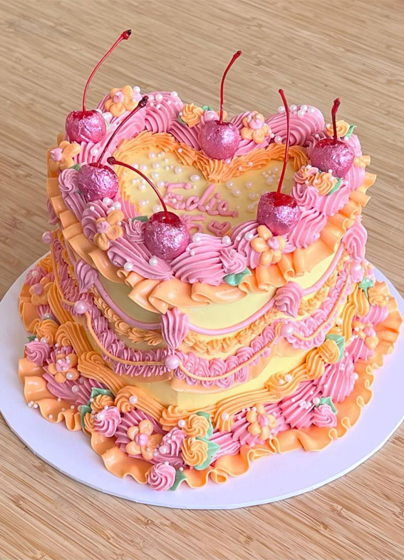 30 Celebrate Cake Ideas for Every Occasion : Pink and Yellow Cake