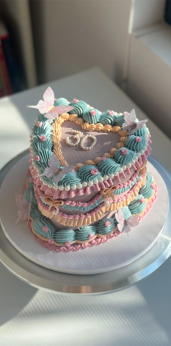 30 Celebrate Cake Ideas for Every Occasion : Blue Heart Cake for 30th Birthday