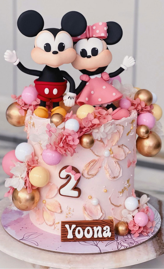 35 Adorable Birthday Cake Ideas for Little Ones : Mickey & Minnie Cake