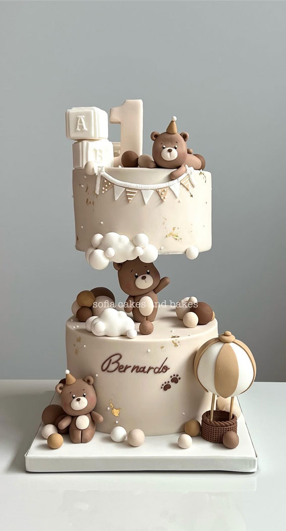 35 Adorable Birthday Cake Ideas for Little Ones : Teddy Bear Baby Cake
