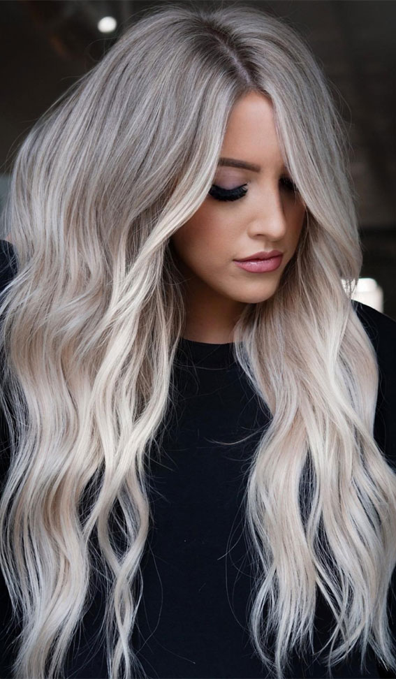 Fresh Hair Colour Ideas to Welcome the Season : Platinum Blonde Balayage Brilliance