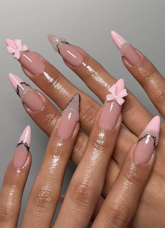 Creative Nail Concepts for Your Next Manicure : Dainty Pink French Almond Nails