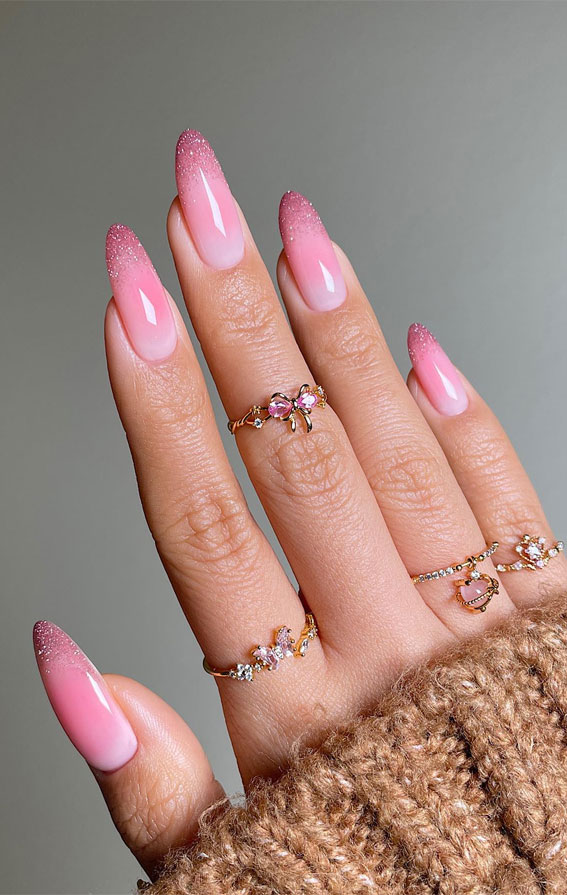 Creative Nail Concepts for Your Next Manicure : Ombre Rosy Tip Almond Nails
