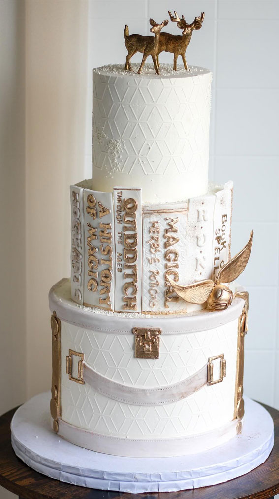 40 Inspiring Wedding Cake Creations : Harry Potter Inspired Three-Tier Wedding Cake