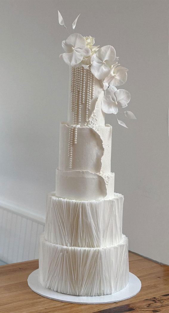 40 Inspiring Wedding Cake Creations : Five-Tier Mille Feuille Wedding Cake