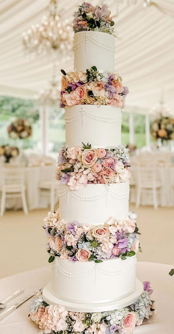 40 Inspiring Wedding Cake Creations : Ethereal Elegance in Four-Tier Tall Wedding Cake
