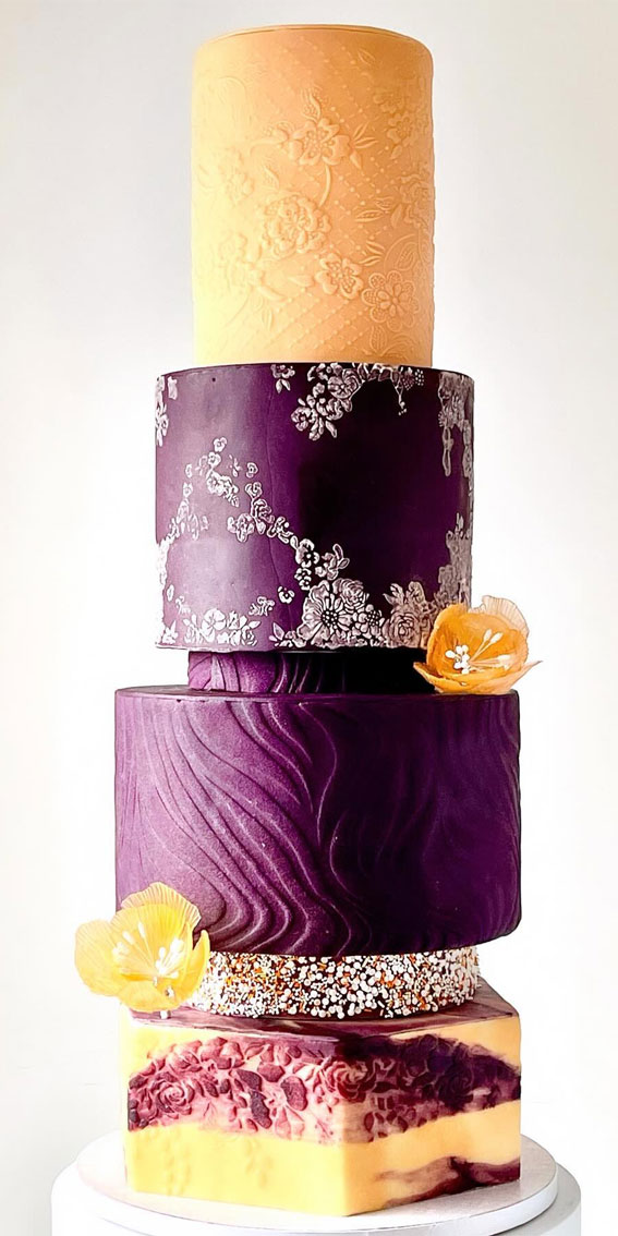40 Inspiring Wedding Cake Creations : Four-Tier Mix-Shaped Wedding Cake