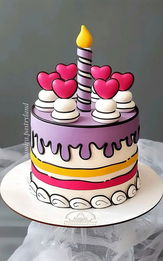 50 Birthday Cake Ideas for Every Celebration : Bright & Bold Comic Cake