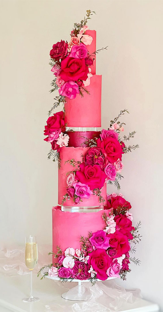 50 Birthday Cake Ideas for Every Celebration : Pretty in Pink Five Tiers