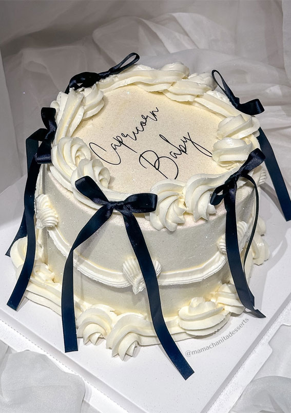 50 Birthday Cake Ideas for Every Celebration : Elegant Monochrome Celebration Cake