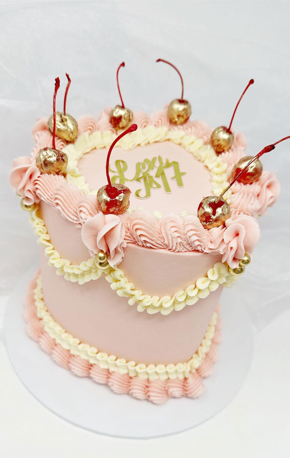 50 Birthday Cake Ideas for Every Celebration : Blushing Heart Lambeth Cake