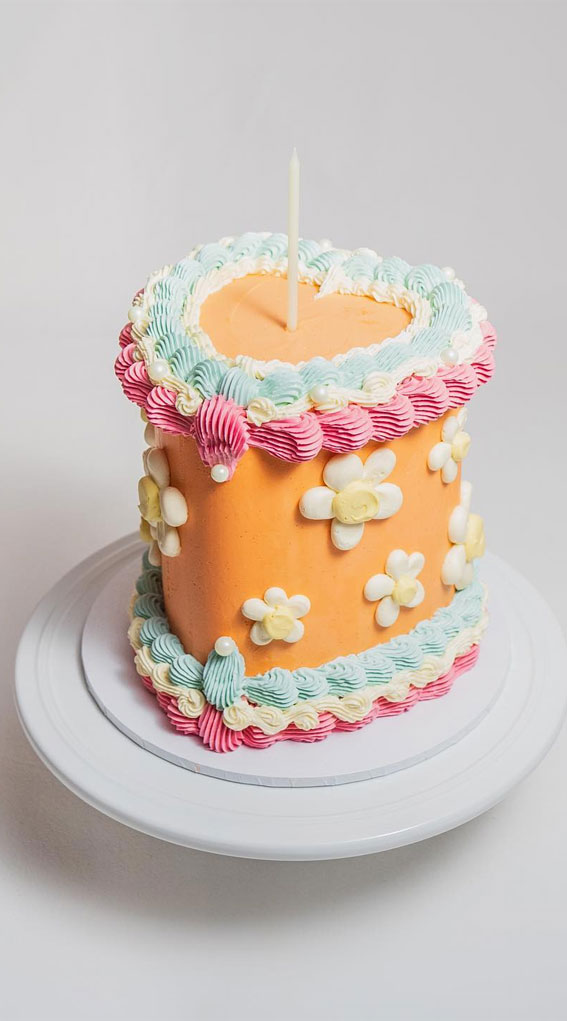 50 Birthday Cake Ideas for Every Celebration : Funky Heart Shaped Lambeth Cake