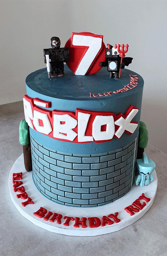 50 Birthday Cake Ideas for Every Celebration : Roblox Birthday Cake for 7th Birthday