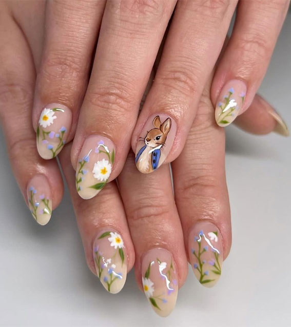 30 Easter Nail Art Designs That Dazzle : Peter Rabbit Inspired Nails